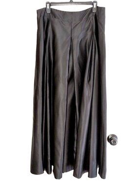 DIY Fashion black satin full length evening skirt XL ball formal